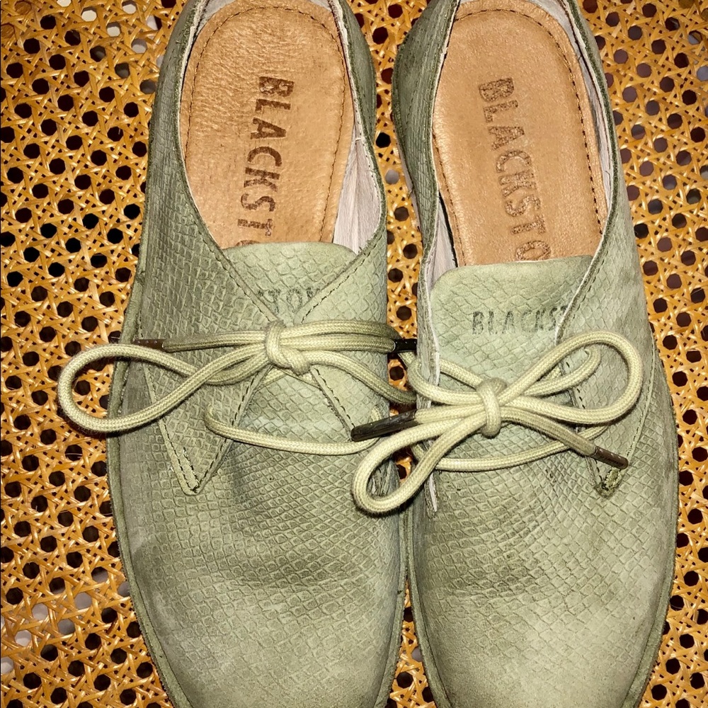 Blackstone green suede leather Oxford-sty…